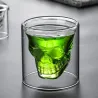 Drikkeglass - hodeskalledesign - dobbel bunn - for vodka / vin / kaffe - 25 ml