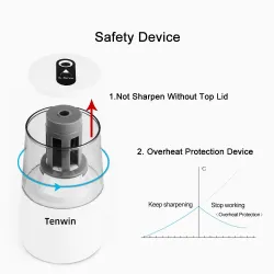 Temperamatite elettrico automatico - misura regolabile - USB / alimentato a batteria