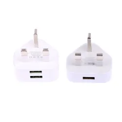 Universal vegglader - med 1 - 2 USB-porter - UK plugg