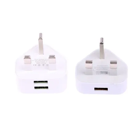 Universal vegglader - med 1 - 2 USB-porter - UK plugg