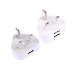 Universal vegglader - med 1 - 2 USB-porter - UK plugg