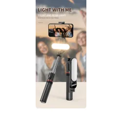L15 - selfie stick - foldable mini tripod - with fill light - Bluetooth - remote shutterSelfie sticks