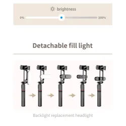 L15 - selfiestang - sammenleggbart ministativ - med fylllys - Bluetooth - fjernutløser
