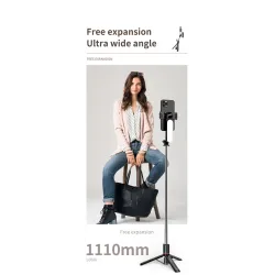 L15 - selfie stick - foldable mini tripod - with fill light - Bluetooth - remote shutterSelfie sticks