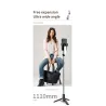 L15 - perche à selfie - mini trépied pliable - avec lumière d'appoint - Bluetooth - déclencheur à distance