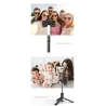 L15 - perche à selfie - mini trépied pliable - avec lumière d'appoint - Bluetooth - déclencheur à distance