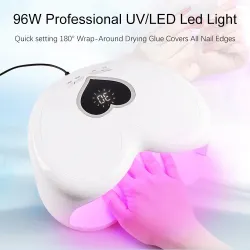 Hjerteformet negletørker - LED - UV - 96W