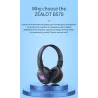 Zealot B570 - Casque Bluetooth - casque - écran LCD - slot micro-SD - microphone - réduction de bruit