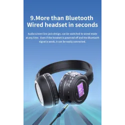 Zealot B570 - Casque Bluetooth - casque - écran LCD - slot micro-SD - microphone - réduction de bruit