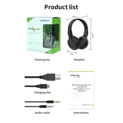 Zealot B570 - Casque Bluetooth - casque - écran LCD - slot micro-SD - microphone - réduction de bruit