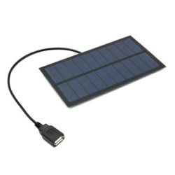 USB solcellebatterilader - 5V - 2W - 400mA