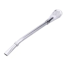 Paille en acier inoxydable - cuillère - filtre à thé