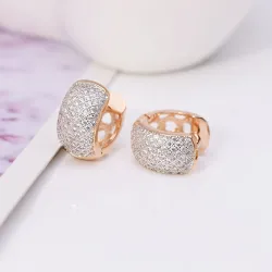 Boucles d'oreilles élégantes petites créoles - plein zircon