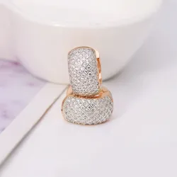 Boucles d'oreilles élégantes petites créoles - plein zircon