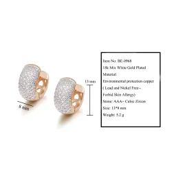 Boucles d'oreilles élégantes petites créoles - plein zircon