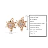 AretesPendientes flor dorada con cristales