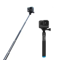 Udtrækkelig håndholdt selfie stick - teleskopstang - aluminiumslegering - til GoPro / Xiaoyi / SJCAM