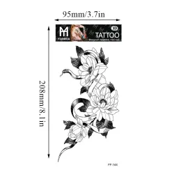 Sorte roser / blomster - midlertidig tatovering - klistermærke