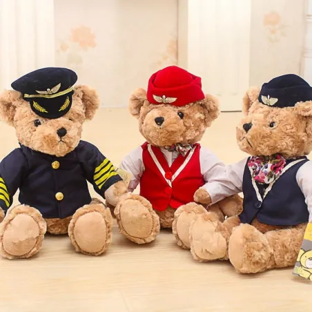 Pilot / captain teddy bear - flight attendant - plush toyCuddly toys