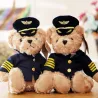 Pilot / kapten nallebjörn - flygvärdinna - plyschleksak