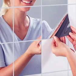 Azulejo de espelho quadrado - adesivo de parede - 15 * 15 cm