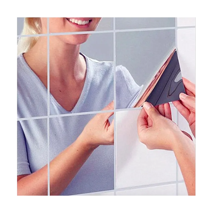 Baño & AseoAzulejo de espejo cuadrado - Adhesivo de pared - 15 * 15 cm