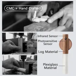 LED-Wandleuchte aus Holz - Infrarot- / Nachtsensor - kabellos - USB-Aufladung