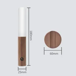 LED-Wandleuchte aus Holz - Infrarot- / Nachtsensor - kabellos - USB-Aufladung