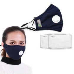 Beskyttende ansiktsmaske - PM25 aktivert kullfilter - luftventil
