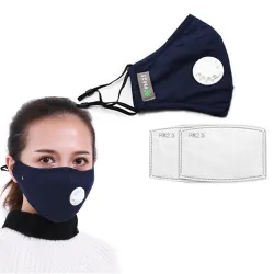 Máscara de proteção facial / bucal - filtro de carvão ativado PM25 - válvula de ar