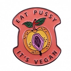 "Mangia figa è vegano" - distintivo - spilla