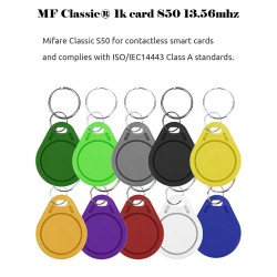 1356MHz IC M1 - porte-clés S50 - contrôle d'étiquette - carte inductive de clé - système de garde d'entrée - porte-clés - 10 piè