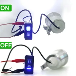 Bilbryterlys - LED vippebryter - vanntett - 12V / 24V