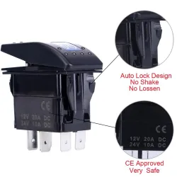 Interrupteur de voiture - Interrupteur à bascule LED - étanche - 12V / 24V