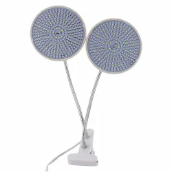 Lampe de culture de plantes - double tête - hydroponique - spectre complet - avec clip de bureau - 290 LED - E27
