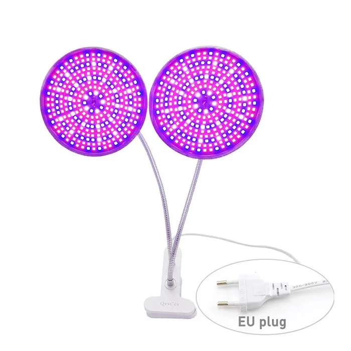 Plant grow lamp - dual head - hydroponic - full spectrum - with desk clip - 290 LED - E27Grow Lights