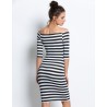 Off shoulder striped dress - slimDresses