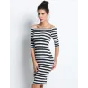 Off shoulder striped dress - slimDresses