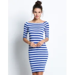 VestidosVestido a rayas con hombros descubiertos - slim