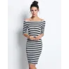 Off shoulder striped dress - slimDresses