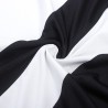 Ermeløs minikjole - sort/hvit stripet - pluss størrelse