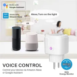 16A - WiFi - Smart plug - presa con monitor di energia elettrica - Alexa / Google assistant