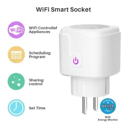16A - WiFi - Smart plug - presa con monitor di energia elettrica - Alexa / Google assistant