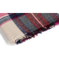 Plaid cashmere sjal - trekantet form