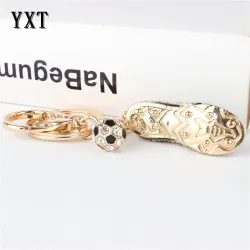 Crystal football shoe / ball - keychainKeyrings