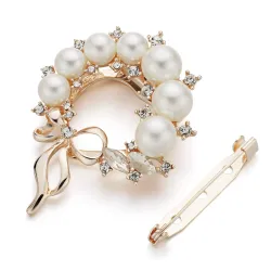 Fleur en cristal avec strass - broche élégante