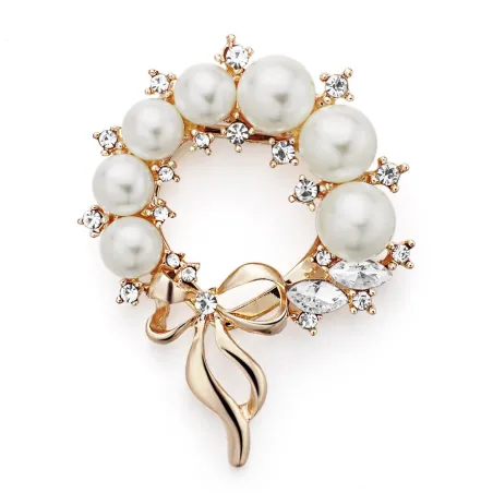 Fleur en cristal avec strass - broche élégante