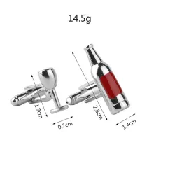 Viinilasi/pullo - hopeiset kalvosinnapit