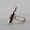 Verre à vin / bouteille - boutons de manchette en argent