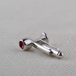 Copo/garrafa de vinho - abotoaduras prateadas